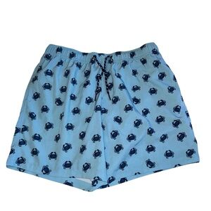 Seastate Men’s Mesh Lined Swim Trunks Carolina Blue Navy Print Sz Medium